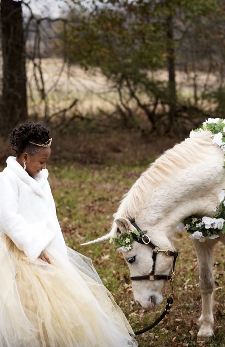 Unicorn photo shoot on farm