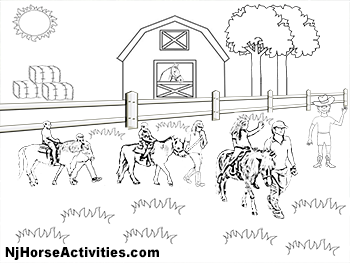 Coloring Page of Farm Pony Rides
