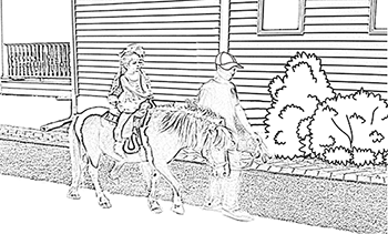 Coloring Page – Pony Ride with Dad